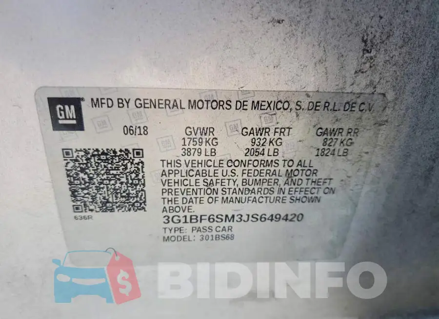 3G1BF6SM3JS649420 Photo# 12