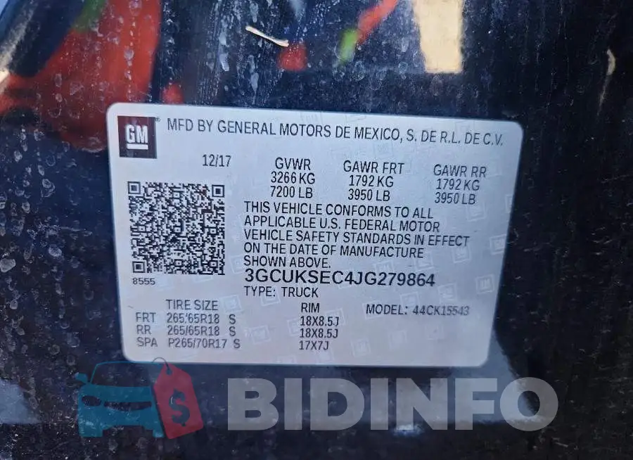 3GCUKSEC4JG279864 Photo# 12