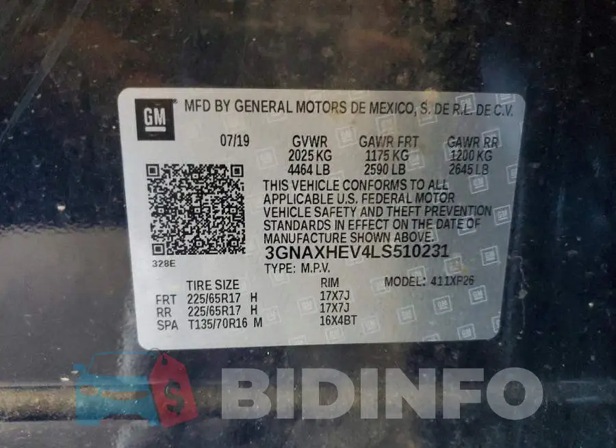3GNAXHEV4LS510231 Photo# 14