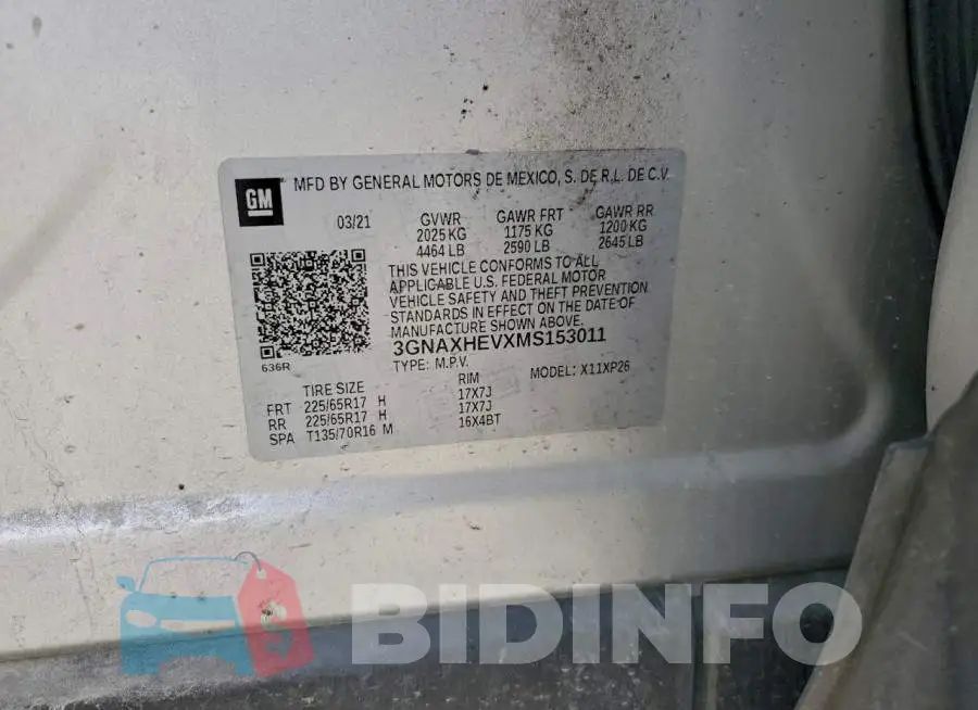 3GNAXHEVXMS153011 Photo# 13
