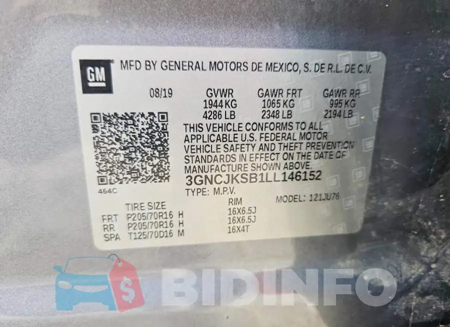 3GNCJKSB1LL146152 Photo# 11