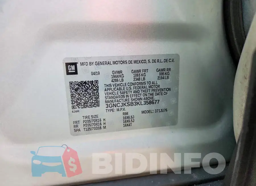 3GNCJKSB3KL358677 Photo# 13