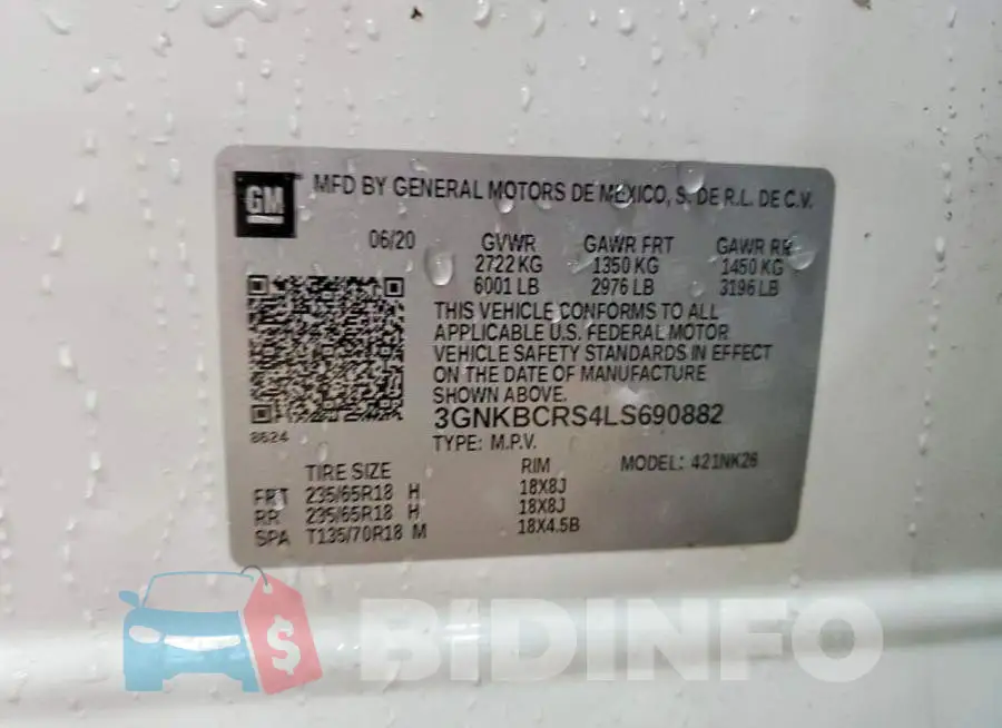 3GNKBCRS4LS690882 Photo# 14