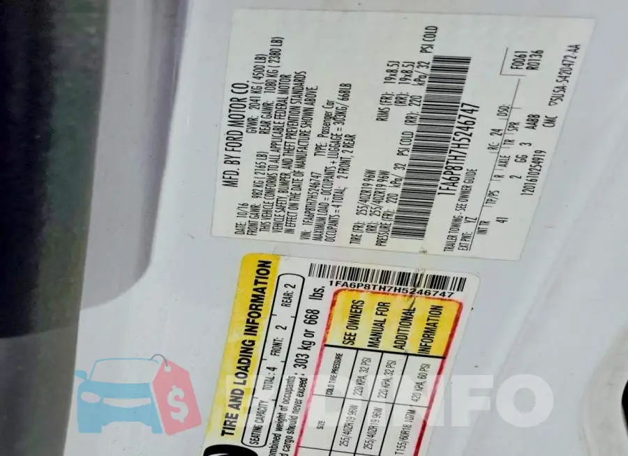 1FA6P8TH7H5246747 Photo# 12
