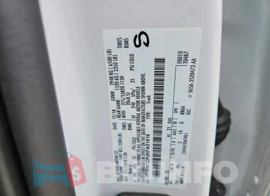 1FTEW1CP2KFA51616 Photo# 12