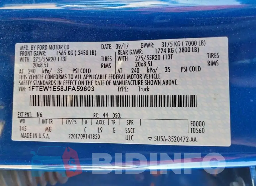 1FTEW1E58JFA59603 Photo# 12