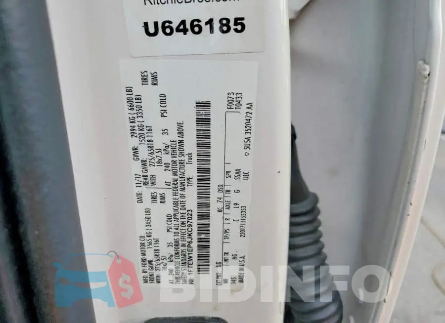 1FTEW1EP6JKC97023 Photo# 12