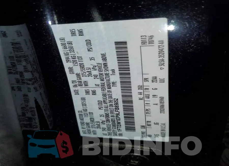 1FTEW1EP9LFB85652 Photo# 12