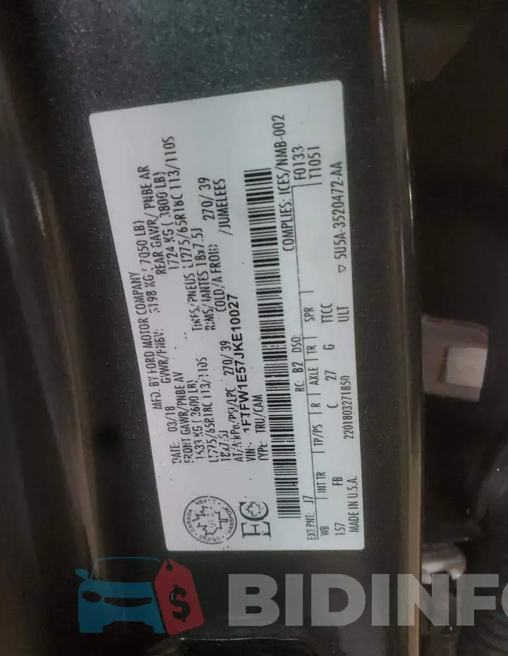 1FTFW1E57JKE10027 Photo# 12