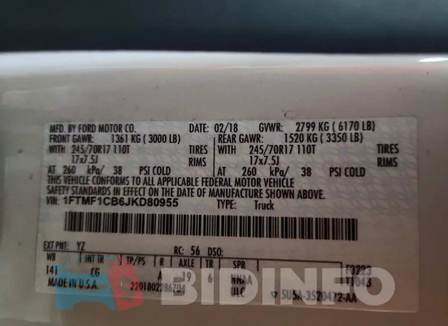 1FTMF1CB6JKD80955 Photo# 12