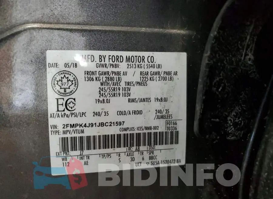 2FMPK4J91JBC21597 Photo# 14