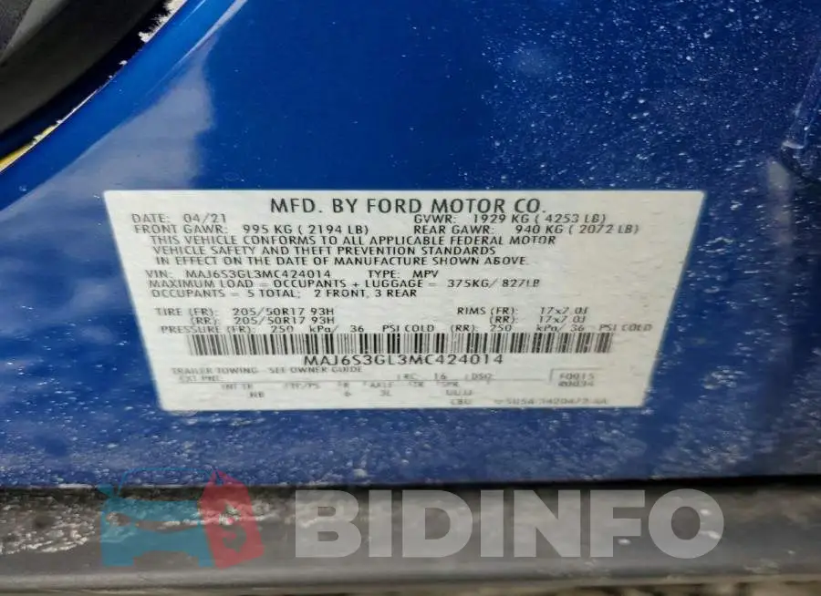 MAJ6S3GL3MC424014 Photo# 13