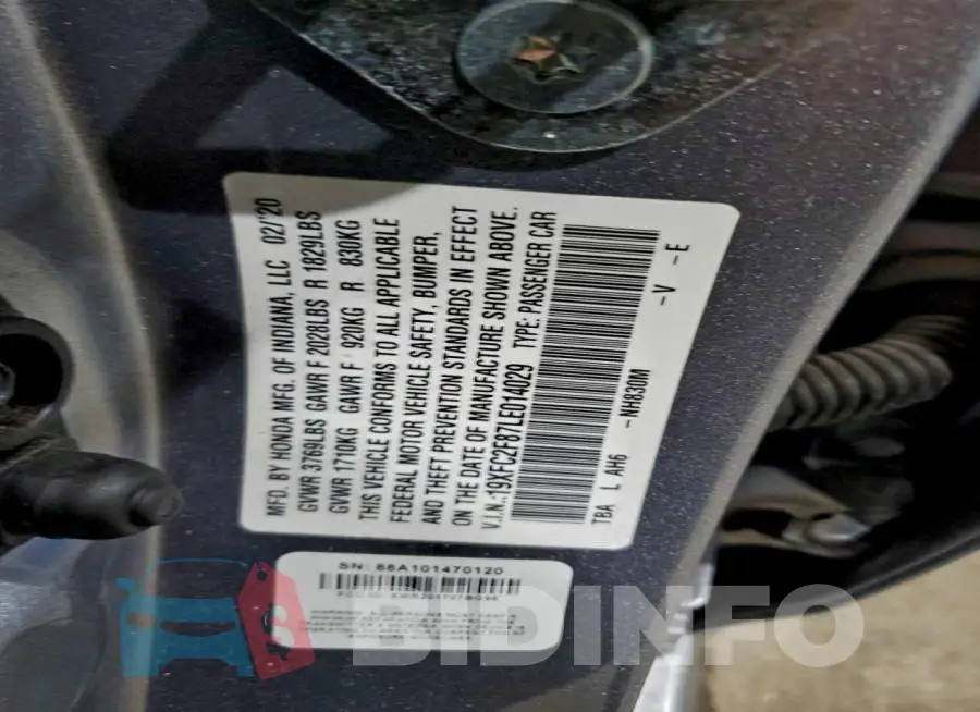 19XFC2F87LE014029 Photo# 12