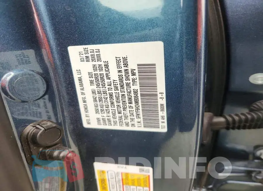 5FNYF6H24MB064902 Photo# 14