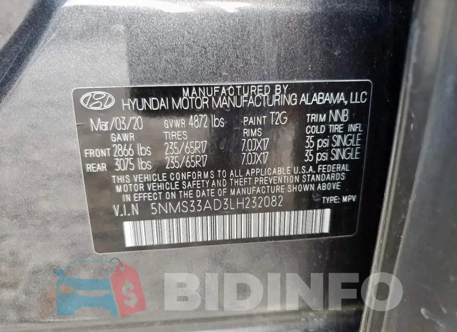 5NMS33AD3LH232082 Photo# 13