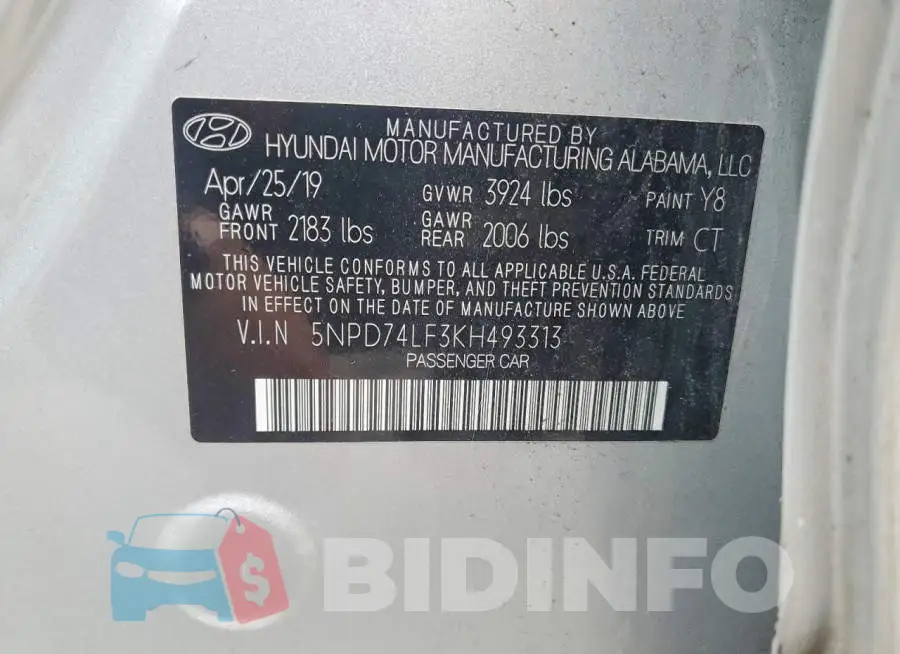 5NPD74LF3KH493313 Photo# 13