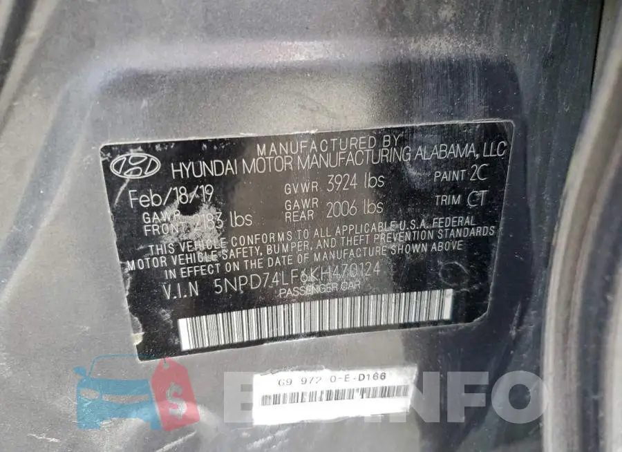 5NPD74LF6KH470124 Photo# 12