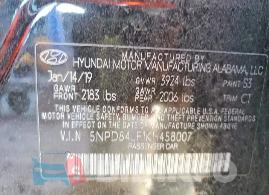 5NPD84LF1KH458007 Photo# 13