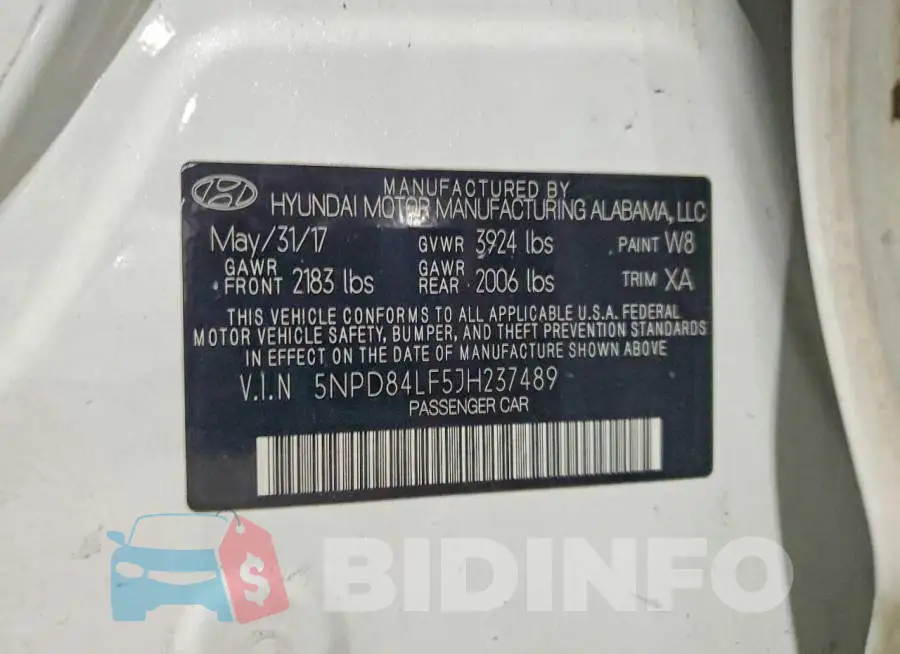 5NPD84LF5JH237489 Photo# 12