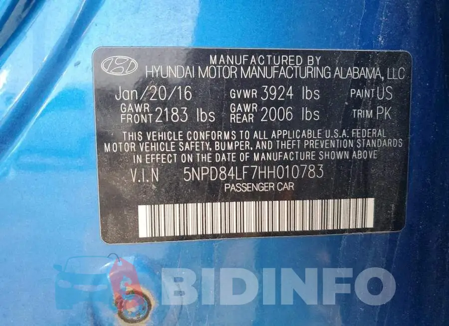 5NPD84LF7HH010783 Photo# 13