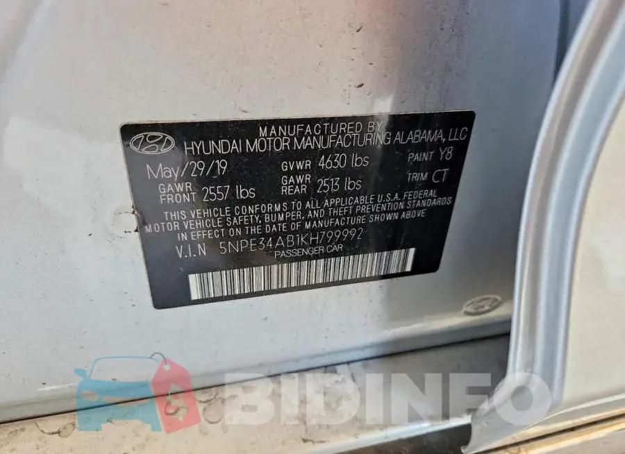 5NPE34AB1KH799992 Photo# 12
