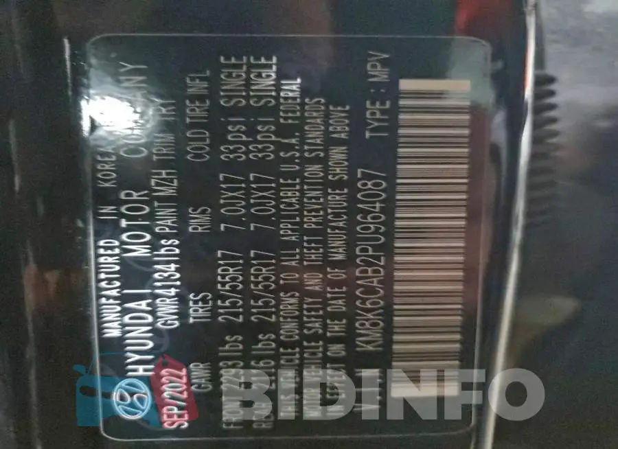 KM8K6CAB2PU964087 Photo# 13