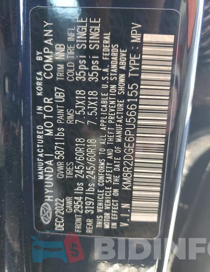 KM8R2DGE6PU566155 Photo# 14