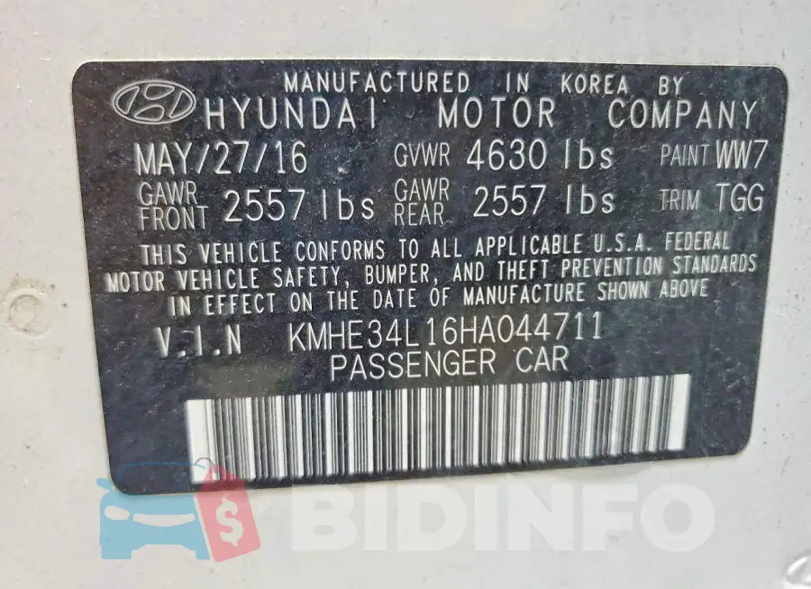 KMHE34L16HA044711 Photo# 12