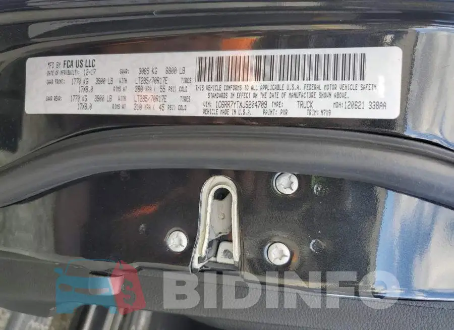 1C6RR7YTXJS204709 Photo# 13