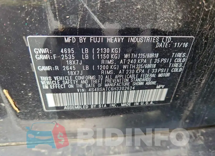 4S4BSATC6H3302624 Photo# 13
