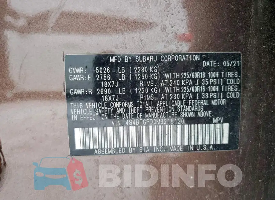 4S4BTGPD0M3218120 Photo# 12