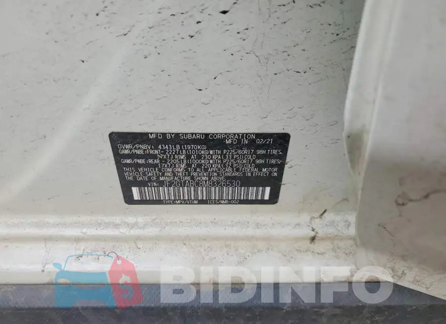JF2GTABC8M8326530 Photo# 12