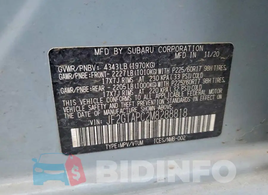 JF2GTAPC2M8288818 Photo# 13