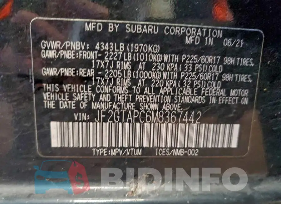 JF2GTAPC6M8367442 Photo# 14