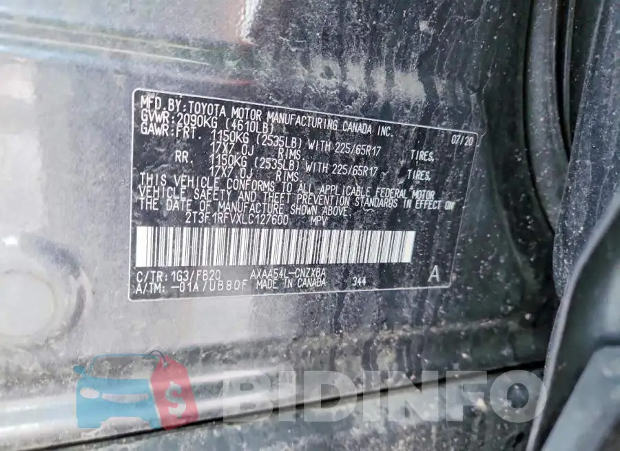 2T3F1RFVXLC127600 Photo# 12