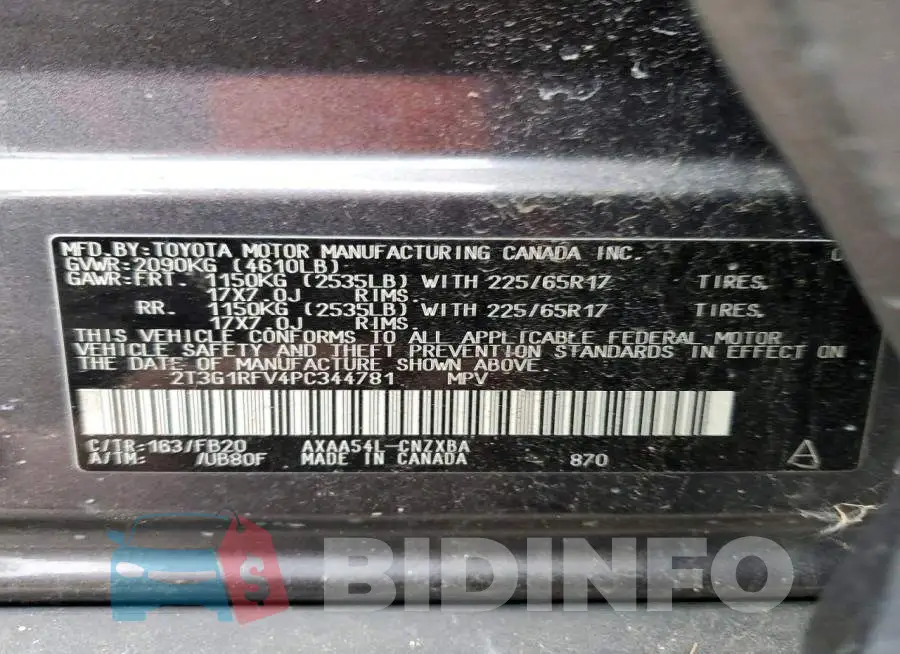 2T3G1RFV4PC344781 Photo# 14