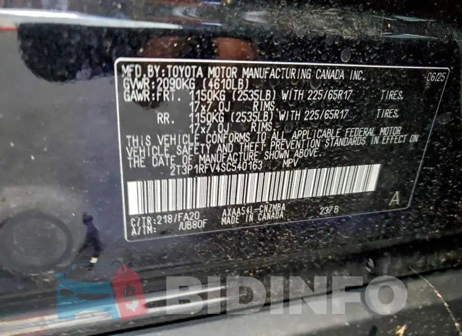 2T3P1RFV4SC540163 Photo# 12