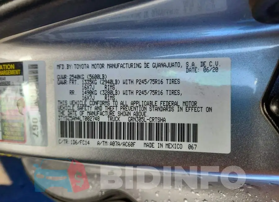 3TYSZ5AN4LT002748 Photo# 13