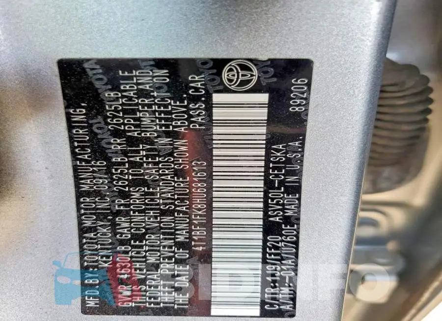 4T1BF1FK8HU681613 Photo# 13