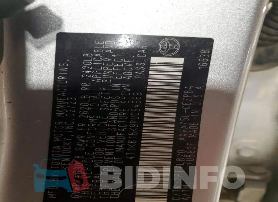 4T1K61BK9PU094969 Photo# 13