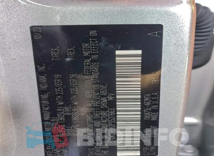 5TDKDRBH2PS527663 Photo# 13