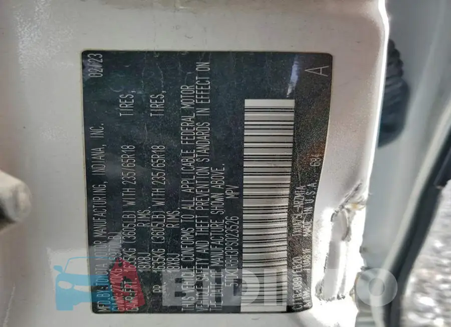 5TDKDRBH3PS023526 Photo# 13