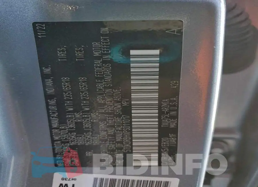 5TDKDRBHXPS011017 Photo# 13