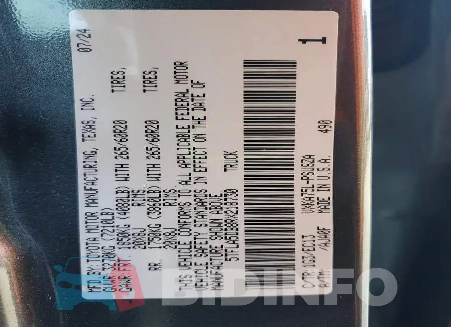 5TFLA5DB8RX218730 Photo# 12