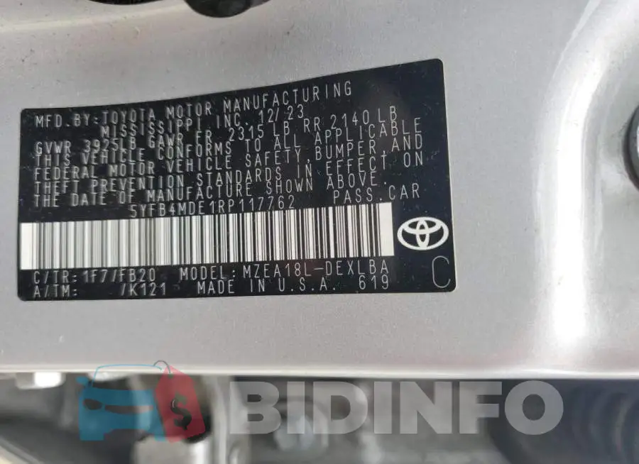 5YFB4MDE1RP117762 Photo# 12