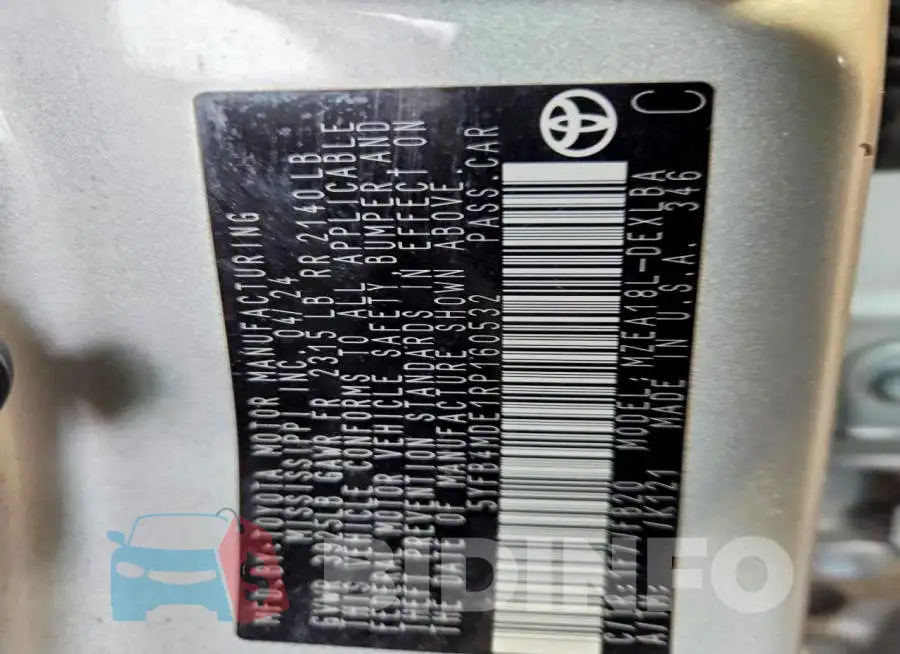 5YFB4MDE1RP160532 Photo# 12