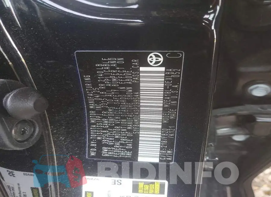 5YFB4MDE4SP299544 Photo# 12