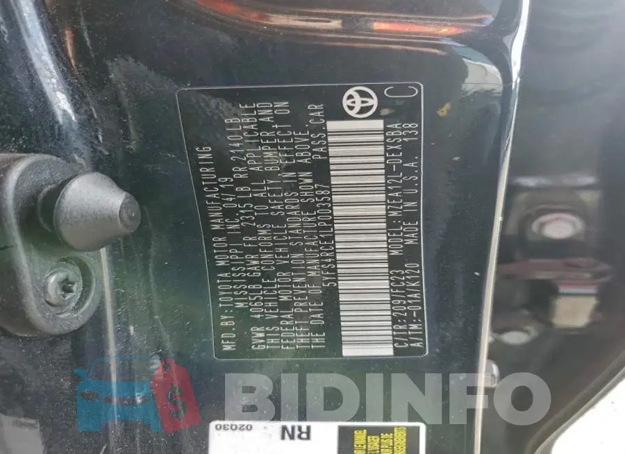 5YFS4RCE1LP003587 Photo# 13