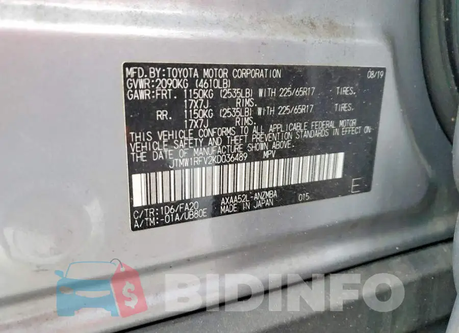 JTMW1RFV2KD036489 Photo# 13