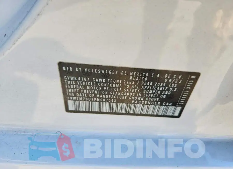 3VW7M7BU7PM007043 Photo# 12